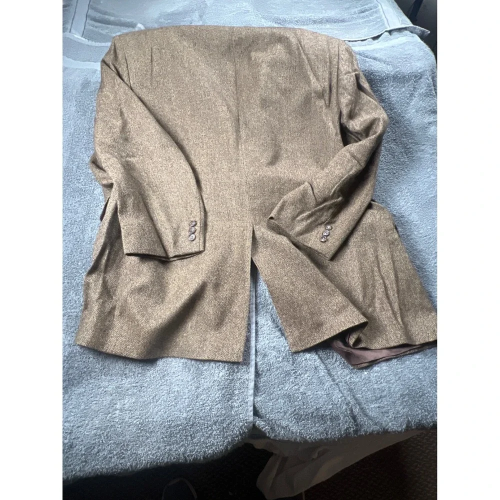 Jos A Bank‎ Mens Blazer Jacket Wool Herringbone Brown 4R Sport Coat